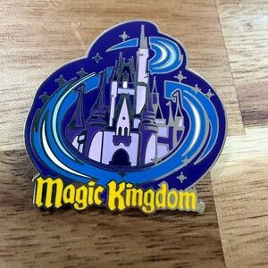 Disney Parks Magic Kingdom Castle Enamel Pin 2003 Authentic Pre-Waffle Back